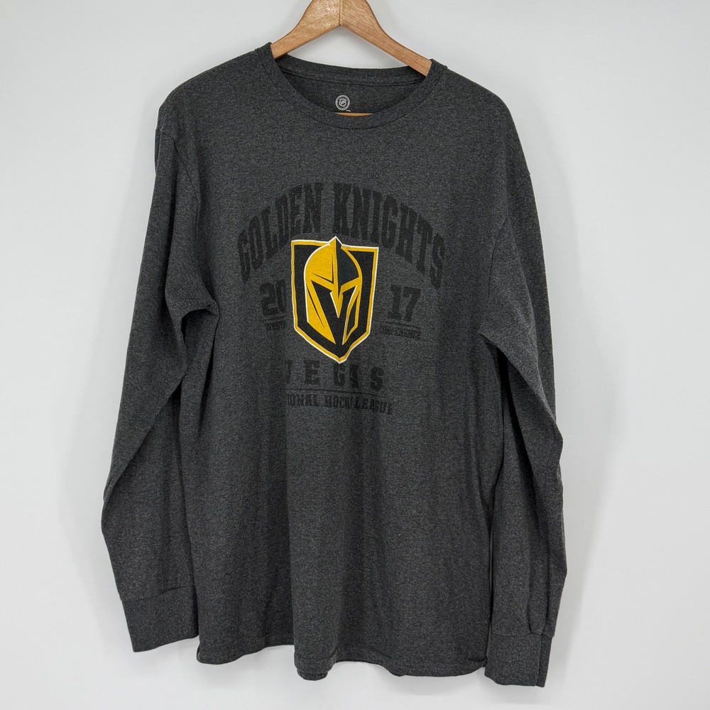 Vegas Golden‎ Knights NHL Long Sleeve T-Shirt Gray Men's 2XL